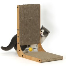 L Shape Cat Scratcher Vertical Wall Mount, Multi-Position Lounge, Furniture Prot