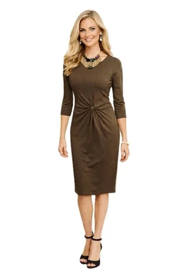 Amy Vermont JERSEY KLEID MIT KNOTENOPTIK KHAKI GR. 44 0417399048 - Bild 1 von 2