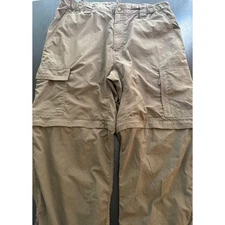 North Face Convertible Trail Hiking Pant Men L Olive Cargo Lightweight Nylon