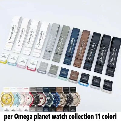 Cinturino orologio a strappo per Omega SpeedMaster MoonSwatch planet earth 20mm