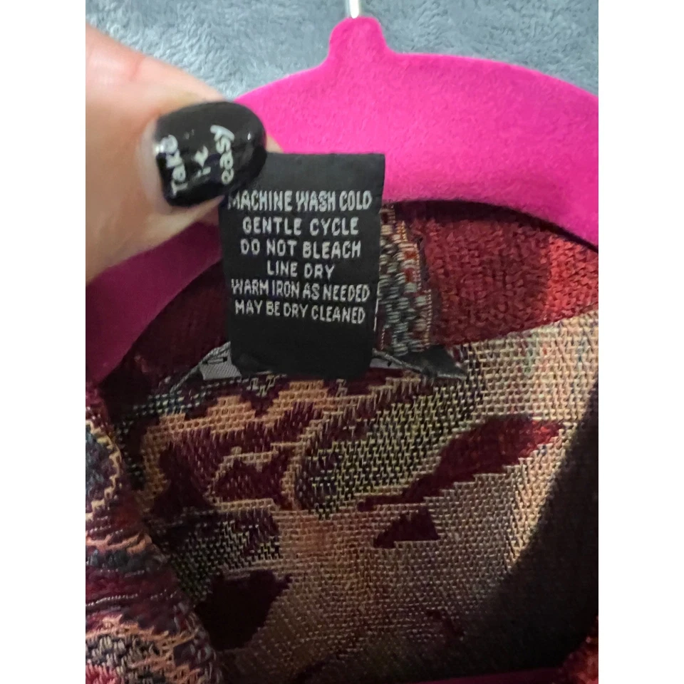 Портрет красный цветочный гобелен блейзер куртка средний жаккард парчи бархат вид - Изображение 3 из 4