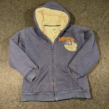 Levi's Hoodie Kids 10/12 Blue Waffle Knit Sherpa Lined Full Zip Graphic Logo