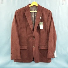 Lauren Ralph Lauren Fox Men's 40R Linley Faux Suede Sport Coat Blazer Mulberry