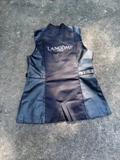 VTG 90s Lancome Paris Makeup Artist Vest Women's Sz S Embroidered Made In USA