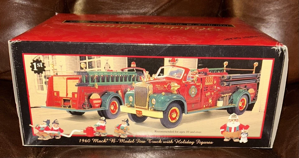 FIRST GEAR 1960 Mack B-Model Fire Truck Holiday Edition w/Figures Engine Co. #1 - Image 2 of 4