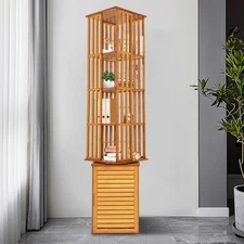 360° Rotating Bookshelf 6-Tier Bookcase Storage Shelf Freestanding Display Rack