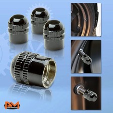 4 Pcs Black Aluminum Tires Stem Caps Dual Grip Round Top Wheel Air Valve Cover 4 Pcs Black Aluminum Tires Stem Caps Dual Grip Round Top Wheel Air Valve Cover