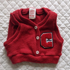 Vintage Sears Infant Sweater Vest College Red Letterman's Patch Made in USA