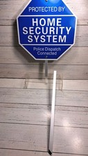 Home Security System Sign for Yard 10" x 28" Police Dispatch Connected Warning S