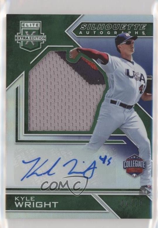 2016 Panini Elite Extra Edition Emerald /10 Kyle Wright #USA-KW Auto 0pm