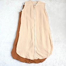 BSTOPPT 2 PC Muslin Cotton Baby Sleep Sack L 12-18 Months 2 Way Zip Sleeveless