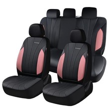 Car Seat Covers, Luxury Seat Covers Full Set, Waterproof FullSet Pink Black