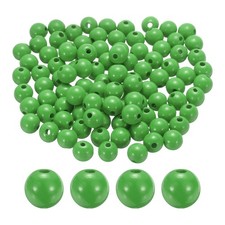 100pcs 16mm Deep Green Round Wood Beads 3.3mm Large Hole for Jewelry Making