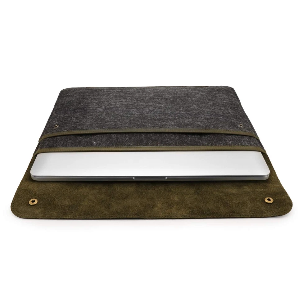 Housse MacBook en Cuir Véritable et Polaire pour MacBook Pro et MacBook Air -... - Photo 2/4