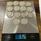1950-1963 Franklin Silver Half Dollars 90% Silver  Lot 14, 6.15oz Total Weight