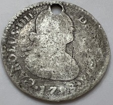 Holed 1798 1 Spain Silver Real IJ | Great Filler Coin!!!