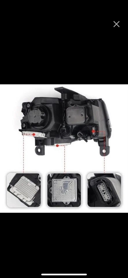 2017 - 2021 吉普大切诺基(Hurray 车头灯)仅适用于氙气(SR) — 第 2/2 张图片