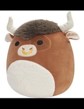 Squishmallows Shep the Bull 12” Inches Brown Spotted Bull Plush NEW!!