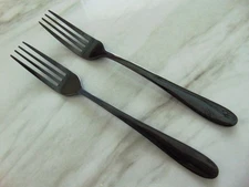 Cambridge DELIA Black Satin Dinner Fork Lot 2 Forks 8 inch