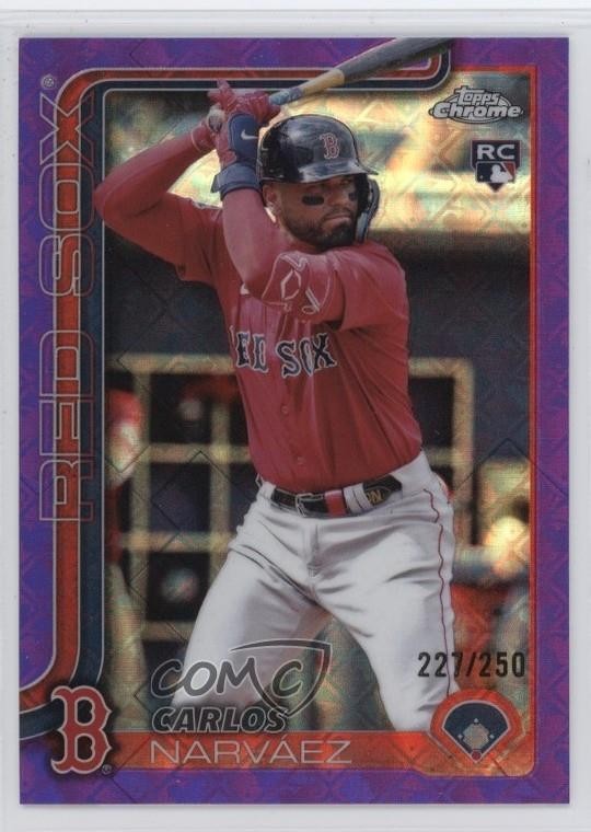2025 Chrome Logofractor Edition Purple Refractor Carlos Narvaez Rookie RC v9t