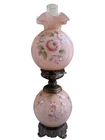 Fenton PRINCESS ROSES On SUNSET GWTW Lamp - Pristine!!