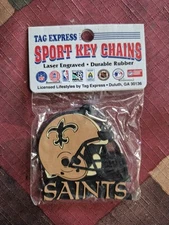 Vintage New Orleans Saints Tag Express Laser Engraved Durable Rubber Key Chain
