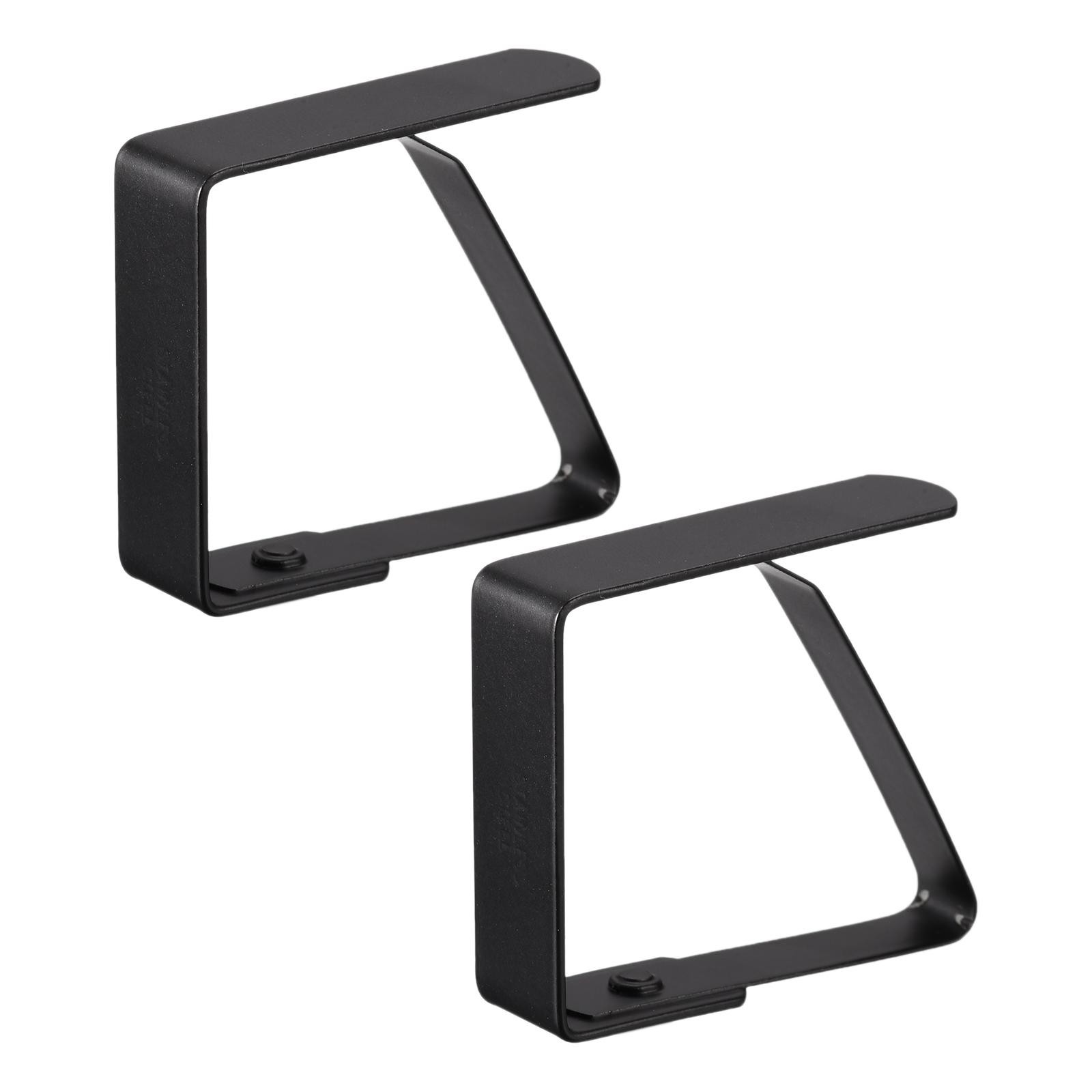 Tablecloth Clips 50mm x 40mm 420 Stainless Steel Table Cloth Holder Black 2Pcs/