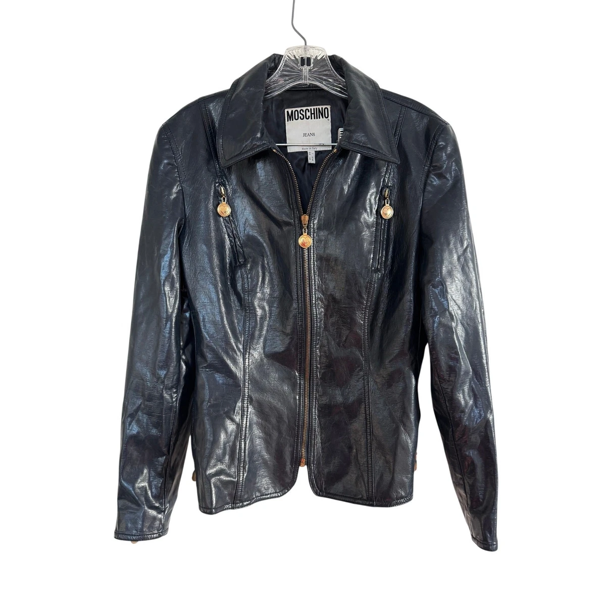 moschino leather jacket products for sale | eBay