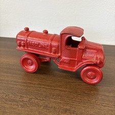 Vintage Cast Iron Red Gasoline Truck
