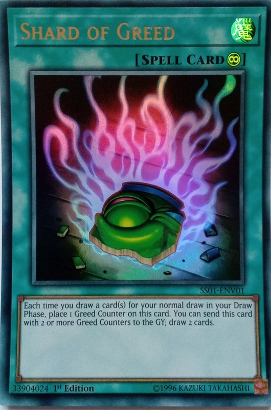 SS01-ENV01 SHARD OF GREED ULTRA RARE 1ST EDITION YuGiOh CARD