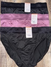 Warners  Womens Hi-Cut Underwear Panties Polyester Blend 3-Pair Lace Waist, 3XL