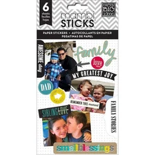 Me & My Big Ideas Pocket Pages Paper Stickers 6 Sheets/Pkg  Family Love