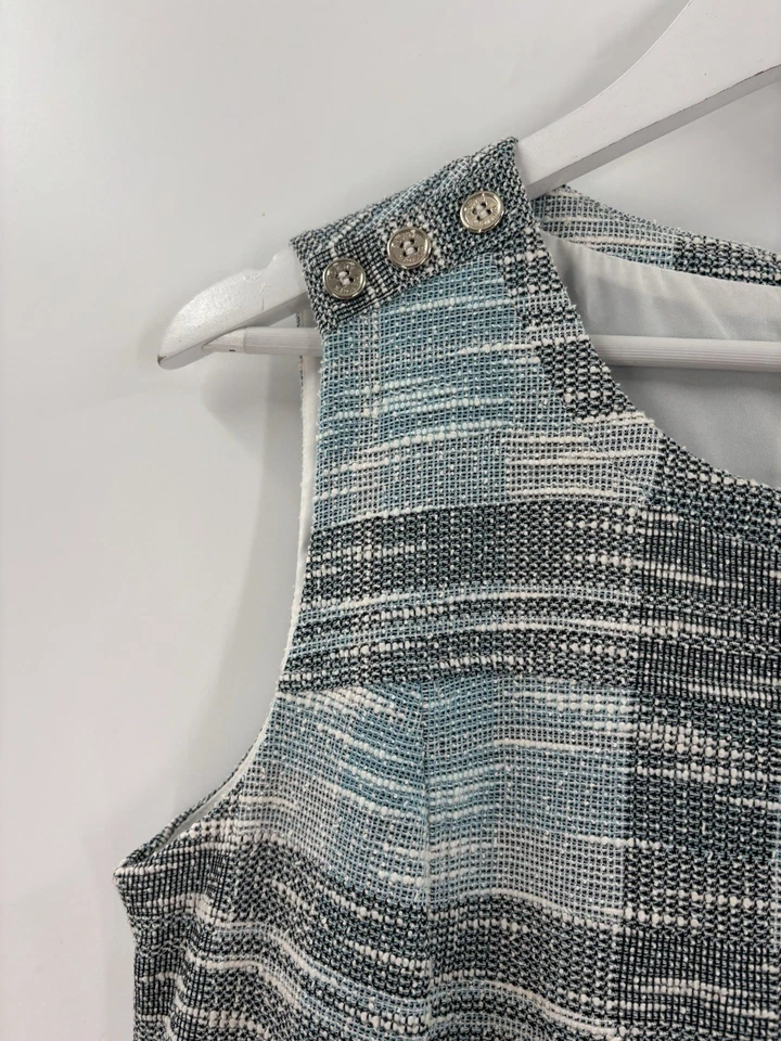 Tommy Hilfiger Dress Womens 14 Blue Striped Tweed Sleeveless Knee Length Sheath - Image 3 of 4