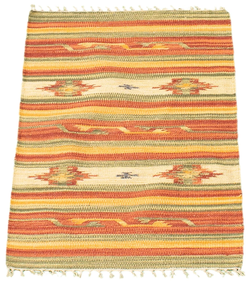 Traditional Vintage Hand Woven Oriental Carpet 2'0" x 3'0" Wool Kilim Area Rug - Image 3 of 4