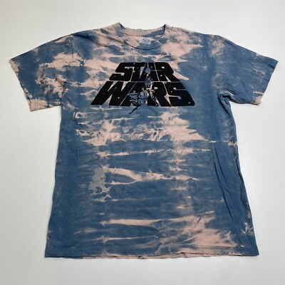 Star Wars Mad Engine Episode IV T-Shirt Mens M Blue Bleach Tie Dye Short Sleeve