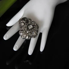 Crystals Adjustable Fashion Rock Cocktail Statement Ring