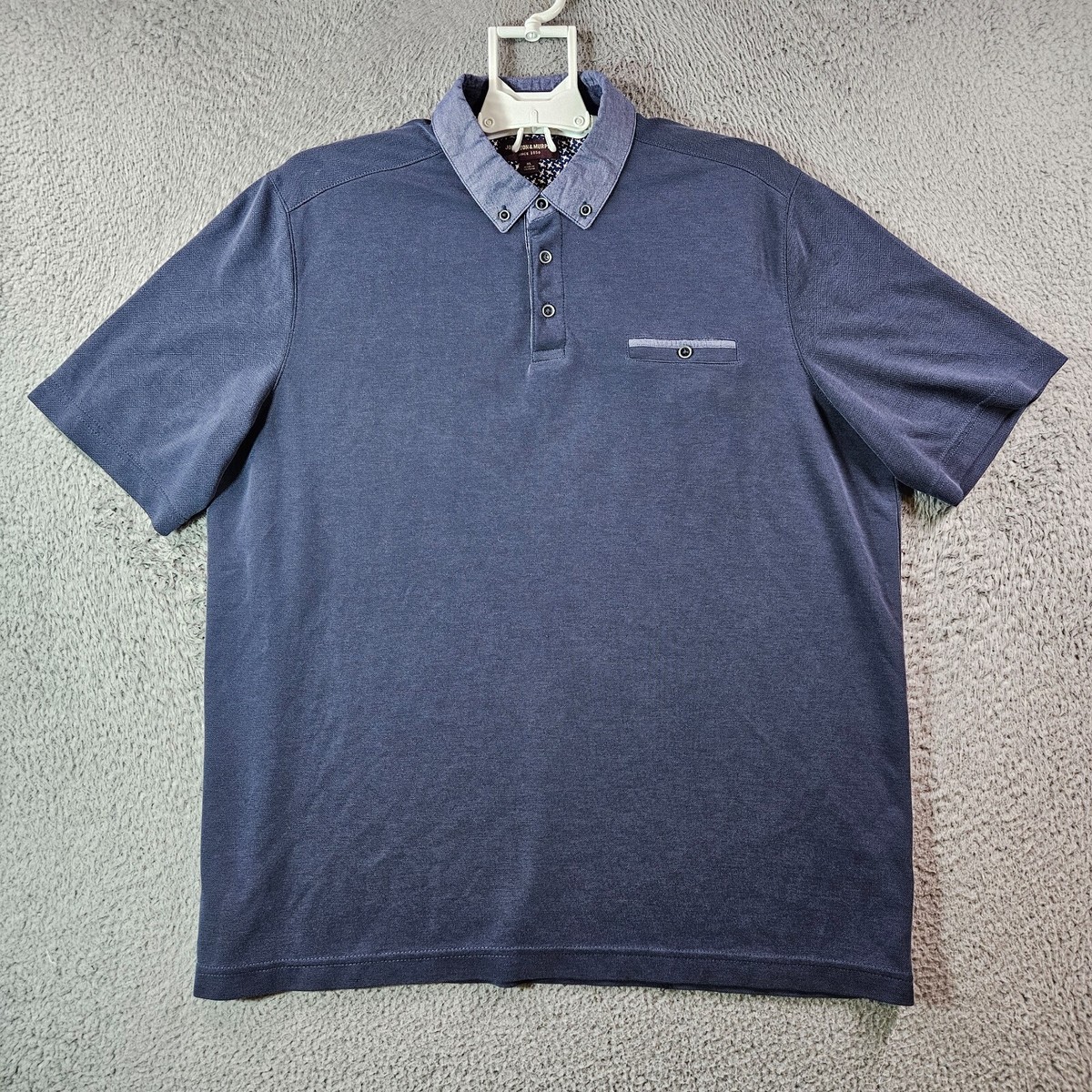 Johnston Murphy Polo Shirt Men XL Short Sleeve Blue Soft