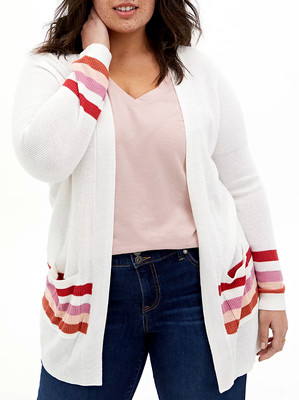 plus size varsity cardigan