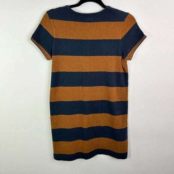 Vestido para mujer Fossil manga corta marrón y azul con bolsillos talla S Foto 2 de 4