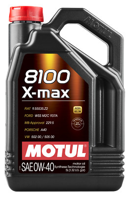 Motul 109693 8100 X-MAX 0W-40 5L für PORSCHE PUCH RENAULT ROLLS-ROYCE SAAB