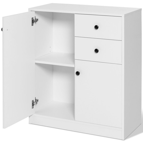 Modern Storage Floor w/2Doors & 2Drawer Home Storage