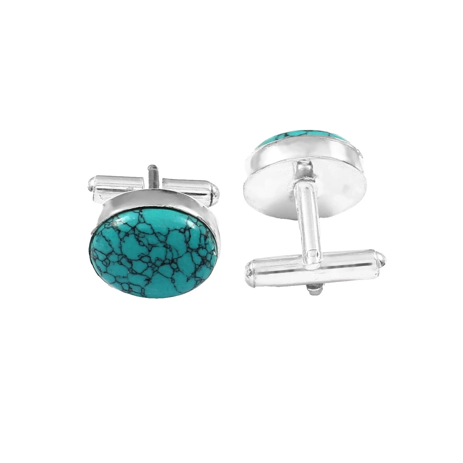 Turquoise Beauty Sterling Silver Cufflinks for Men