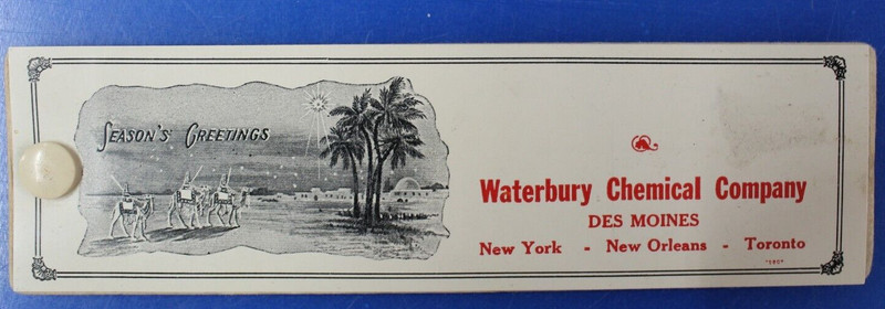 Scarce Vintage Waterbury Chemical Company Season's Greetings Ink Blotter Book