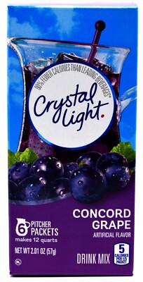 4 12-Quart Boxes Crystal Light Concord Grape Drink Mix