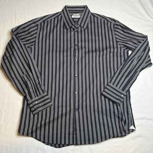 Versace Collection Shirt Men's Size 44 17.5 Striped Long Sleeve Button Up