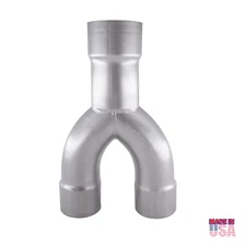 KHAOS MOTORSPORTS Y-PIPE TIG WELDED ALUMINIZED MILD STEEL DUAL 3" TO 3.5" EXIT