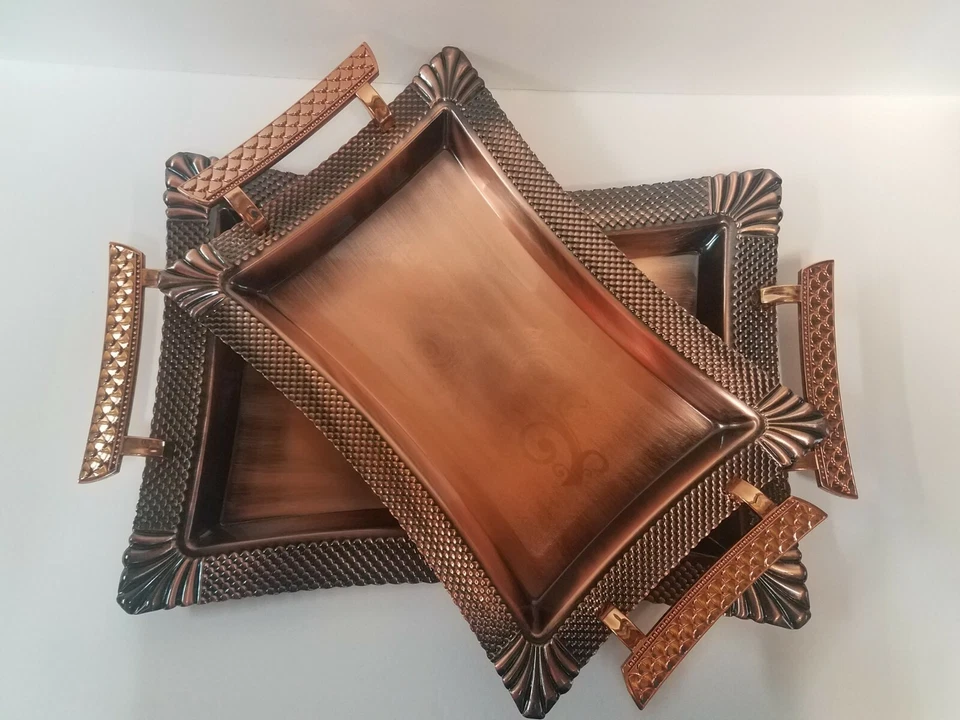Juego de Bandejas Estilo Lujo Bronce Estilo Antiguo X-Mas, Regalo Vacacional (En Stock EE. UU.) Foto 2 de 4