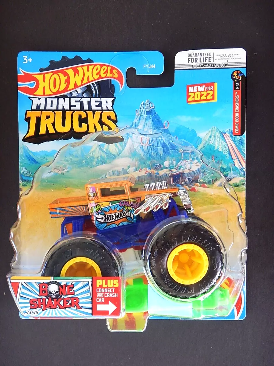 2018 hot wheels monster truck 5” bone shaker green