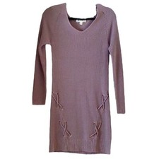 NWT Say What? sweater dress lavender size Small with rope design tunic knit