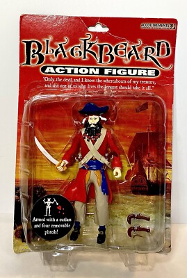Blackbeard Action Figure 2004 Accoutrements Retired Rare Toy New In Box Weapons!